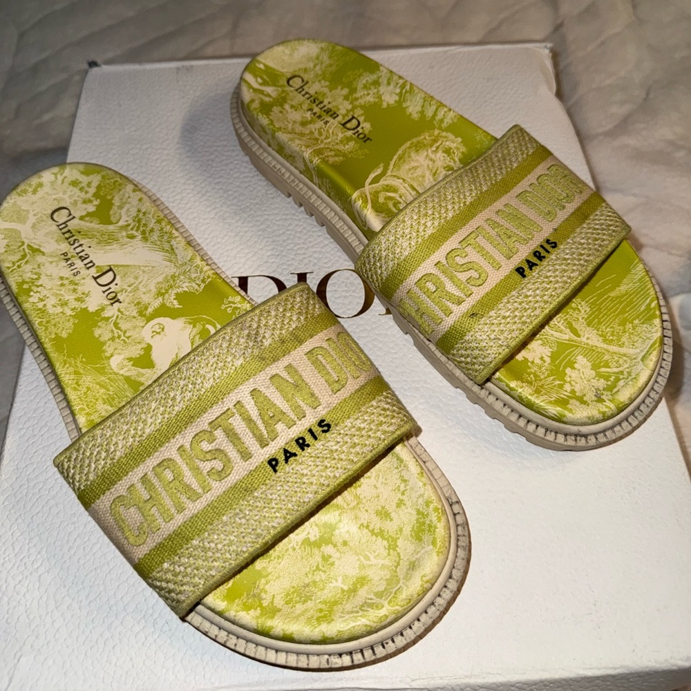 Dior Dway Slide Sandals - Green